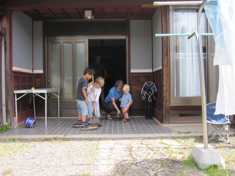 cleaning the entrance